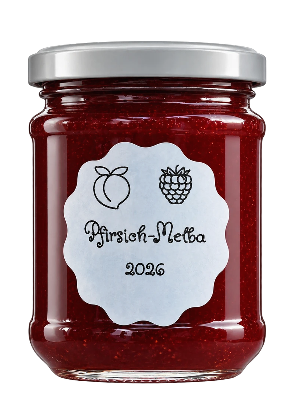 Pfirsich-Melba — Weingartenpfirsich mit Himbeere